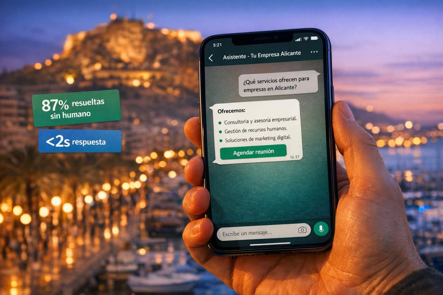 Chatbots IA en Alicante — Chatbots con IA para Empresas en Alicante — Atención 24/7